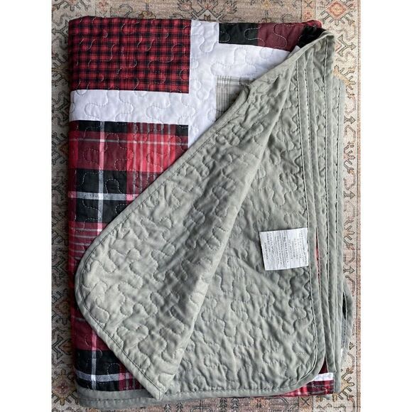 Simple Plaid Puzzle Zag Thread Bed Blanket/Coverlet - Picture 2 of 8